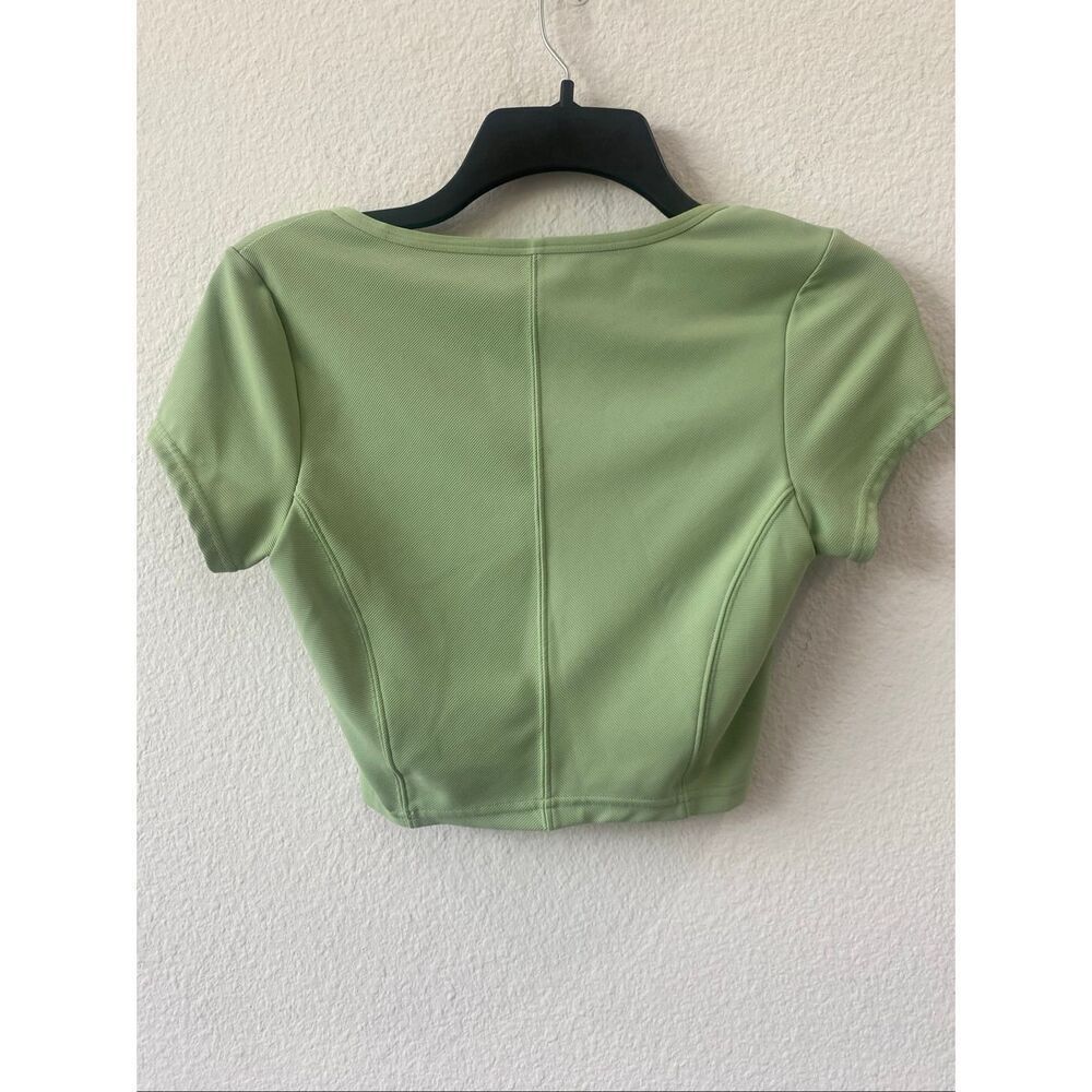 Aerie Ribbed Goals Green Top Size S - Picture 4 of 5